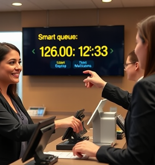 Reducing bank branch waiting times with smart queue software